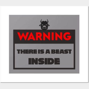 WARNING !!! THERE IS A BEAST INSIDE ! stickers, beast x men , in your door Posters and Art